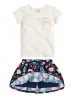 Komplet dziewczęcy spódniczka w owocowe wzory i t-shirt