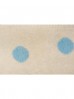 Koc bawełniany grochy niebieskie z ecri 75 x 100 cm