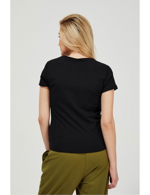 T-shirt damski typu basic Moodo - czarna