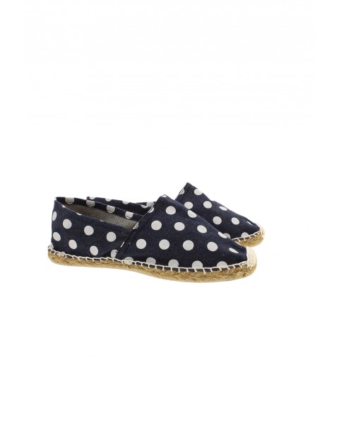 Espadryle damskie czarne w grochy