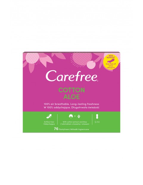 Wkładki higieniczne Carefree Aloe - 76 sztuk