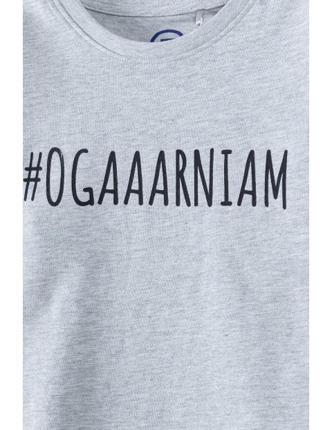 T-shirt chłopięcy z napisem- #Ogaaarniam