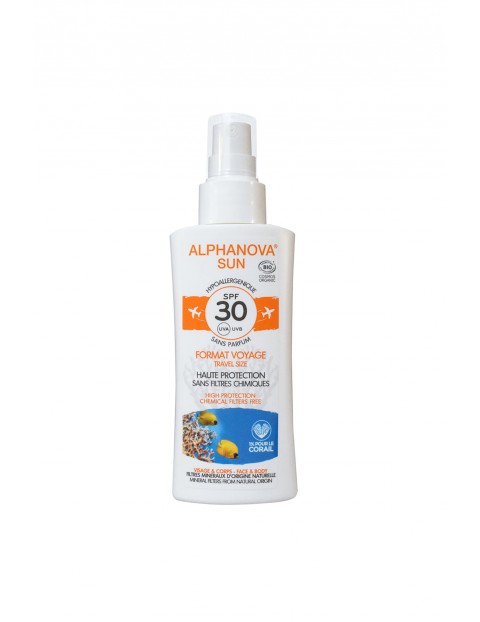 Spray do twarzy i ciała z filtrem Alphanova SPF30 - 90g