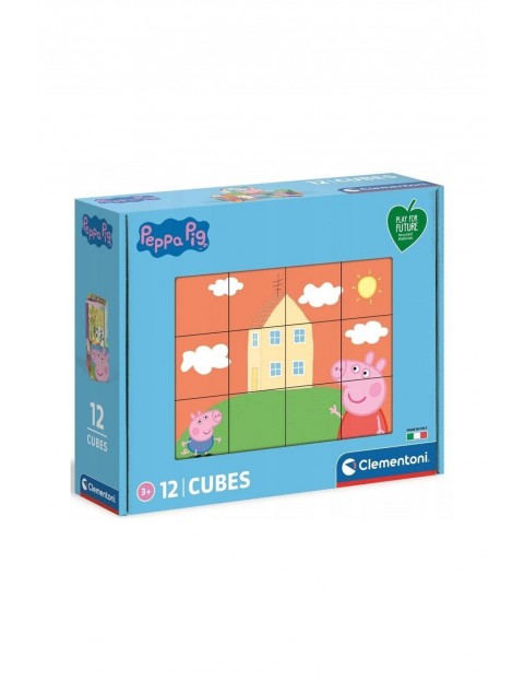 Clementoni Puzzle Kostki 12 el. Play For Future Świnka Peppa