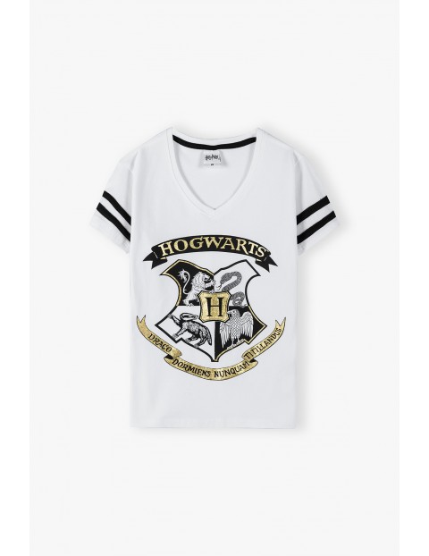 Bawełniany t-shirt damski Harry Potter - biały