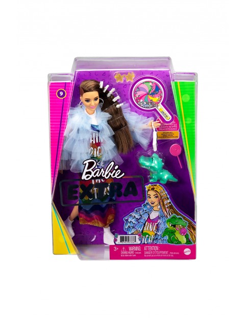 Lalka Barbie Extra- żółta narzutka/Jasnobrązowe włosy 3+