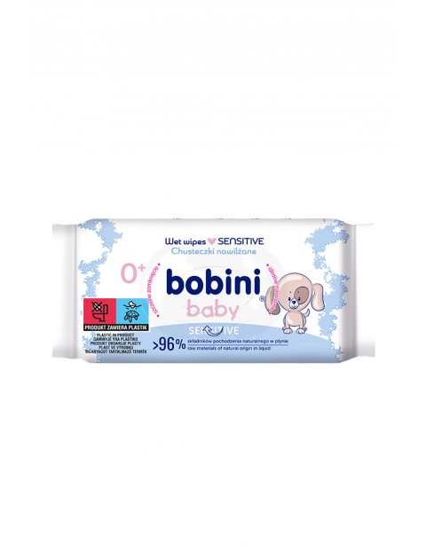 BOBINI BABY Chusteczki nawilżane Sensitive dla dzieci i niemowląt 60 szt - wiek 0+