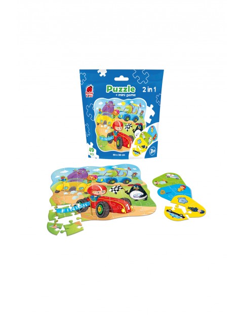 Puzzle dziecięce 2 w 1 Cars -  Puzzle+gra