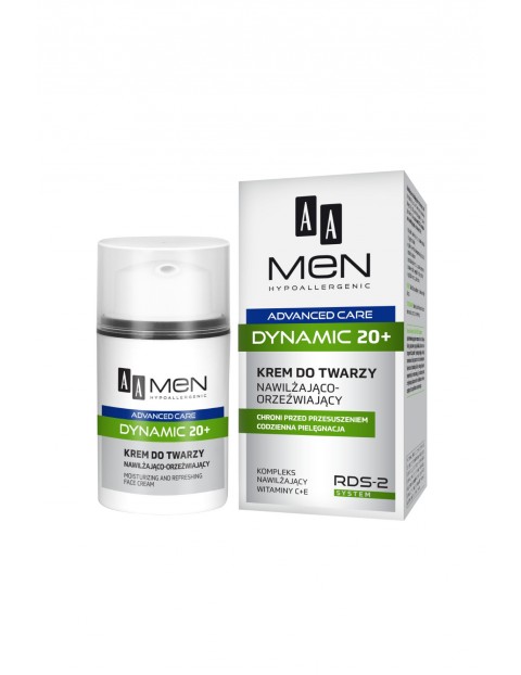 AA Men Advanced Care Dynamic 20+ Krem do twarzy nawilżająco-orzeźwiający 50 ml