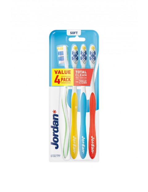 JORDAN Szczoteczka Total Clean soft 4-pack - opcje kolorystyczne 