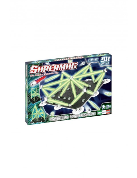 Klocki magnetyczne Supermag Classic Glow 98el wiek 3+