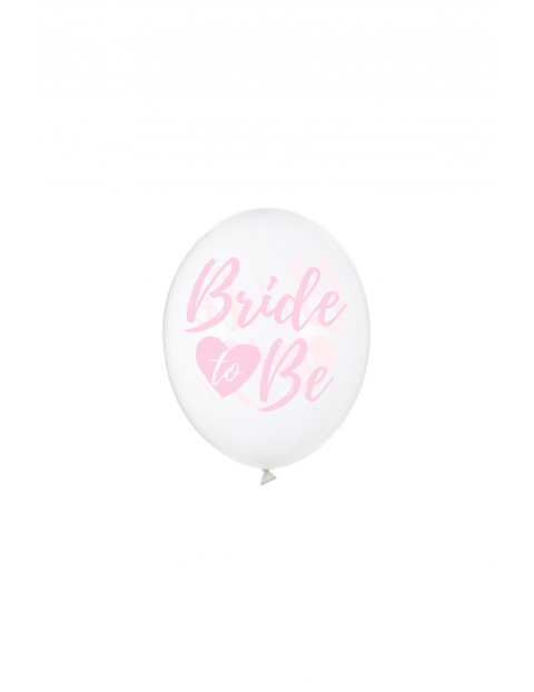 Balony Strong - Crystal Clear z różowym nadrukiem "Bride to be" 50 szt