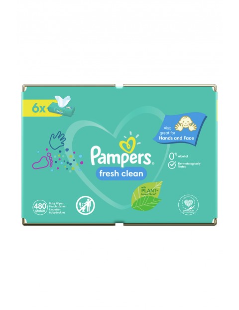 Pampers Fresh Clean Chusteczki 6 opakowań = 480 chusteczek