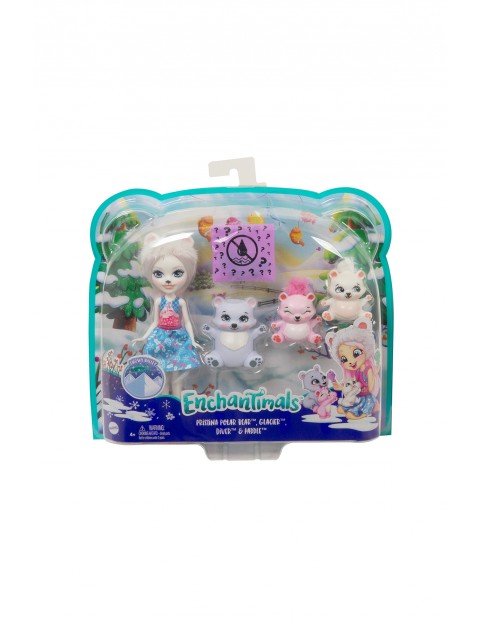 Enchantimals Rodzina Pristina Polar bear Lalka + niedźwiadki wiek 4+