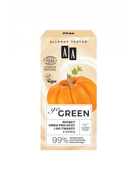 AA Go Green kojący krem pod oczy i do twarzy z dynią NATURAL 50 ml