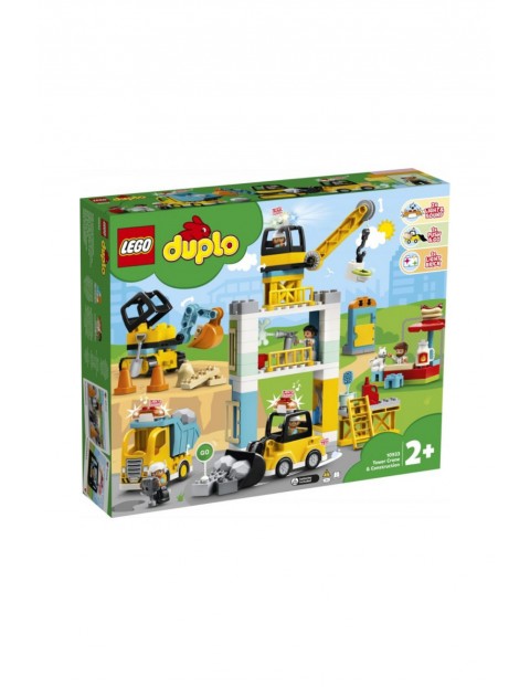 LEGO® DUPLO® Construction Żuraw wieżowy i budowa - 123 el wiek +2