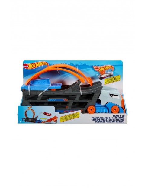 Hot Wheels - Ciężarówka z pętlą i wyrzutnią i autko wiek 4+