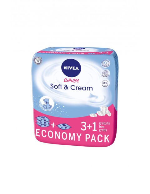 Nivea Soft & Cream Chusteczki 3+1 4x63 szt