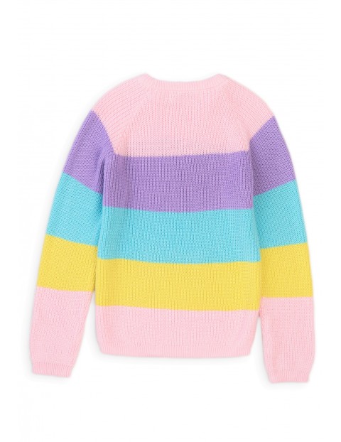 Bawełniany kolorowy sweter w paski 