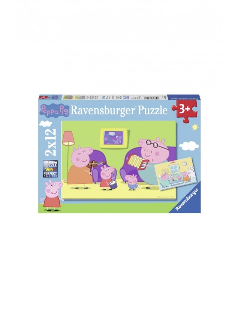 Puzzle dla dzieci 2D: Świnka Peppa 2x12 elementów -wiek 3+