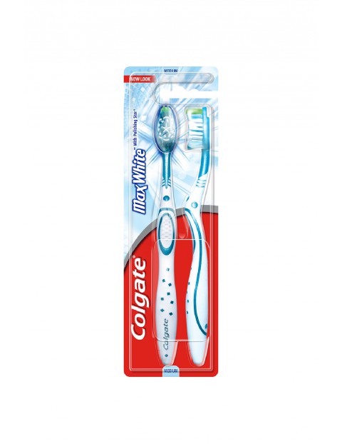 Colgate Max White Szczoteczka do zębów średnia MEDIUM 2 sztuki