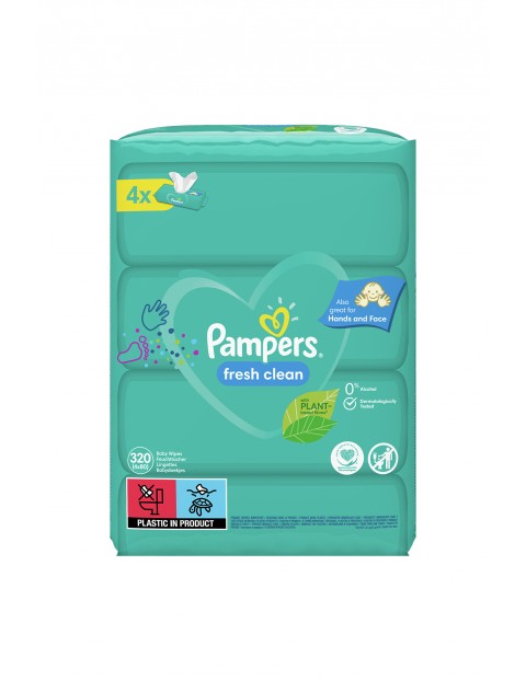 Pampers Fresh Clean Chusteczki 4 opakowania = 320 chusteczek