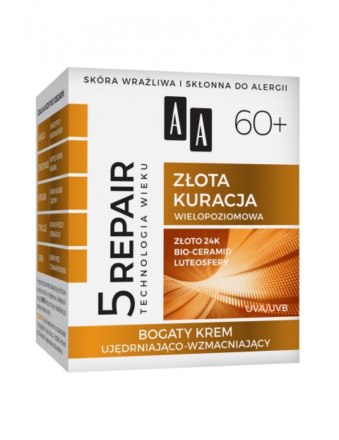 AA Technologia Wieku 5Repair 60+ Złota kuracja bogaty krem twarz szyja dekolt 50 ml