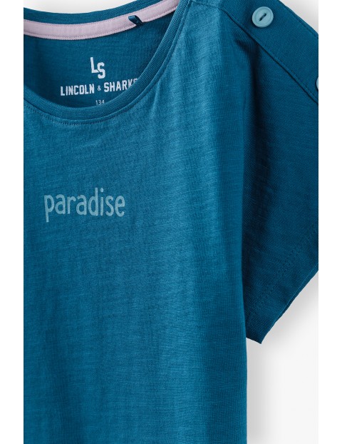 T-shirt dziewczęcy bawełniany Paradise