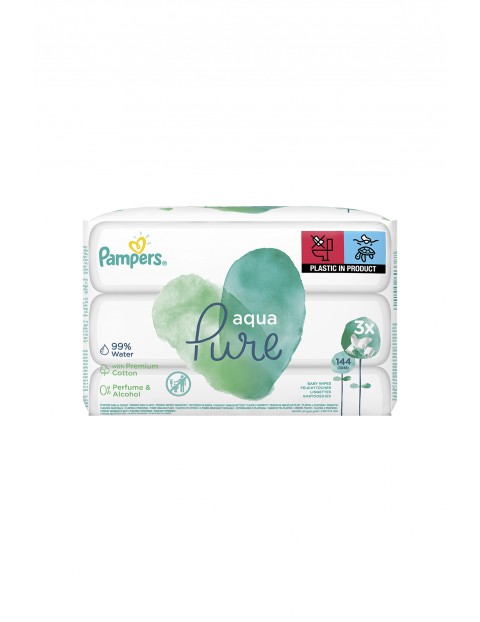 Pampers Aqua Pure Chusteczki nawilżane dla niemowląt 3x48szt