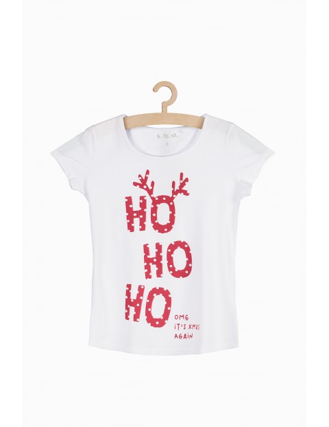 Świąteczny t-shirt damski Ho ho ho