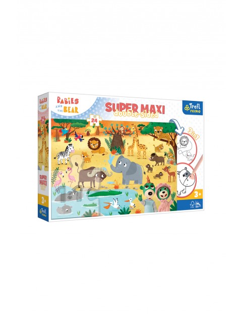 Puzzle dla dzieci Super Maxi Double Sided - Bobaski na safari wiek 3+