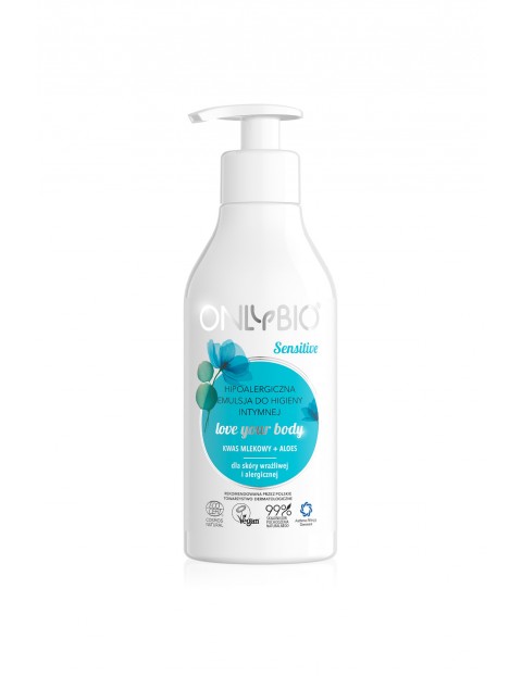 OnlyBio SENSITIVE, hipoalergiczna emulsja do higieny intymnej, 250 ml