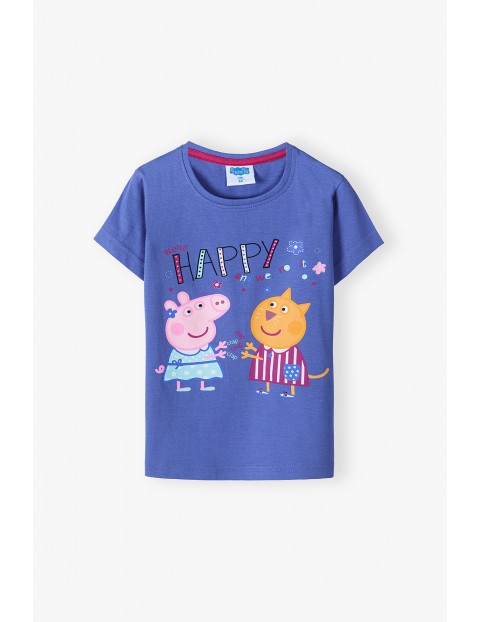 Bawełniany t-shirt dziewczęcy Świnka Peppa 