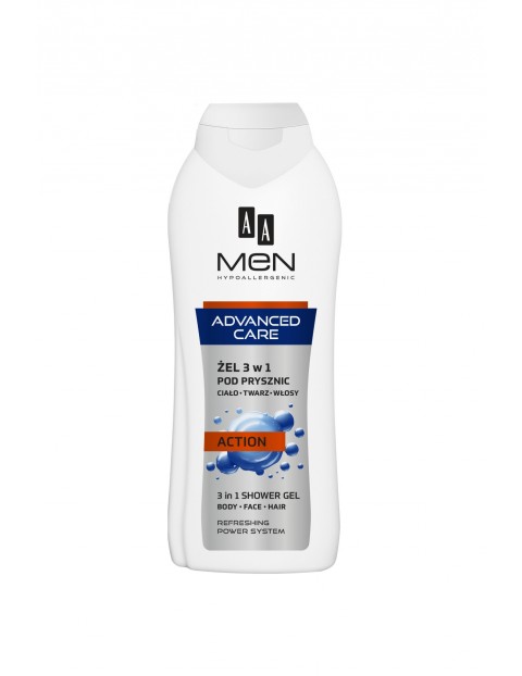 AA Men Advanced Care Żel pod prysznic 3w1 Action 400 ml