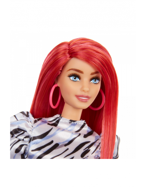 Barbie Fashionistas Lalka Sukienka z bufkami - srebrzysta 