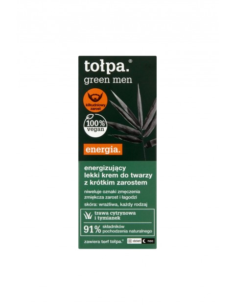 Tołpa green men energia Energizujący lekki krem do twarzy z krótkim zarostem 50 ml