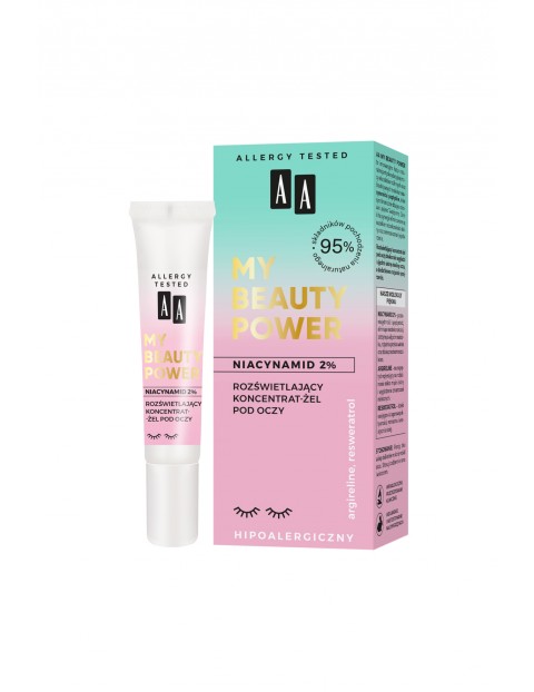 AA My Beauty Power Niacynamid 2% rozświetlający koncentrat-żel pod oczy 15 ml