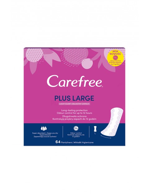 Wkładki higieniczne Carefree Plus Large - 64 sztuki