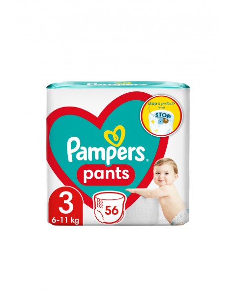 Pampers Pieluchomajtki, rozmiar 3, 56 Sztuk, 6-11kg