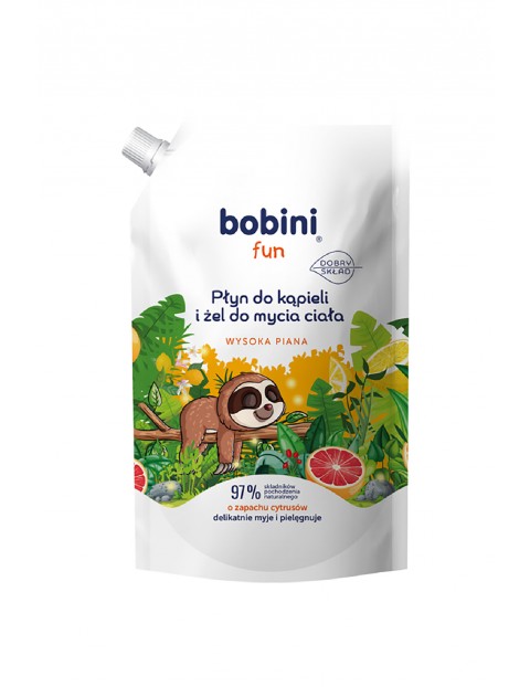 BOBINI Fun Płyn do kąpieli i żel do mycia - o zapachu cytrusów - Wysoka piana REFILL 500 ml