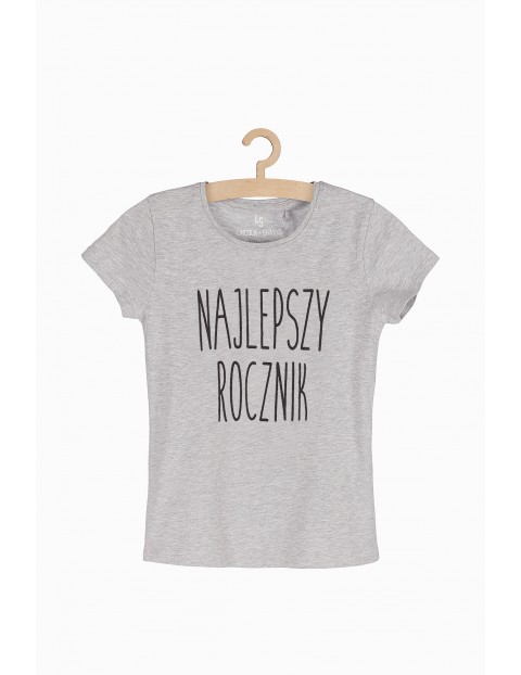 T-shirt dziewczęcy szary- Najlepszy rocznik