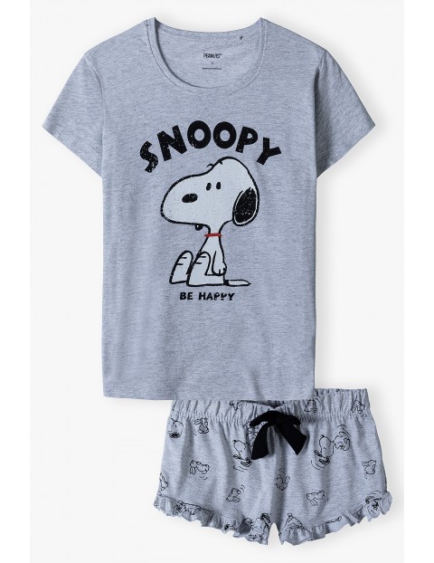 Piżama damska dwuczęściowa Snoopy szara