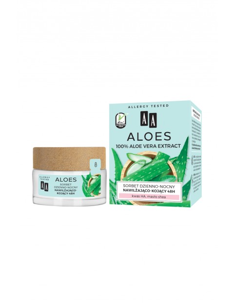 AA Aloes 100% aloe vera extract sorbet dzienno-nocny 48h nawilżająco-kojący 50 ml