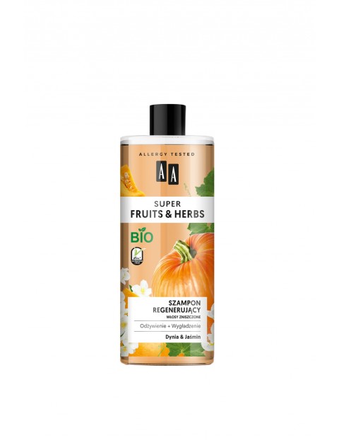 AA Super Fruits&Herbs szampon regenerujący włosy zniszczone dynia&jaśmin 500 ml