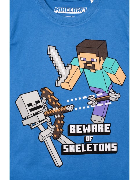 Niebieski t-shirt chłopięcy Minecraft