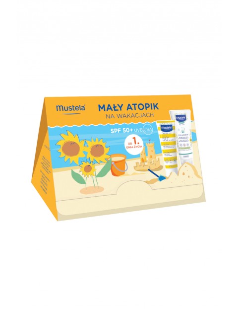 Mustela Zestaw Sun Mały Atopik na wakacjach - mleczko SPF 50+ 40ml + Stelatopia Balsam emolient 40ml 