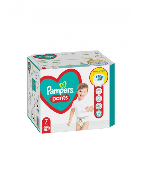 Pampers pieluchomajtki, rozmiar 7, 74 szt, 17kg+