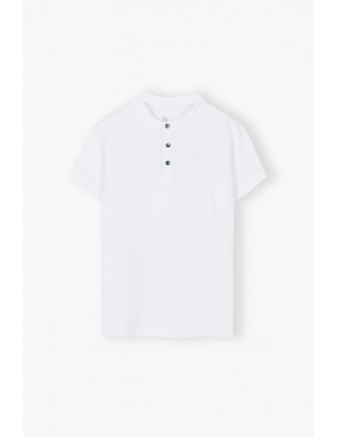 T-shirt chłopięcy bawełniany biały 