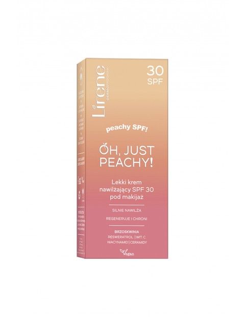 Lirene Oh Just Peachy! Lekki krem nawilżający SPF 30 pod makijaż 50ml