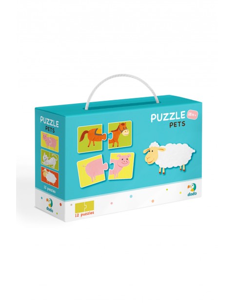 Puzzle Duo Połówki Zwierzęta - 12 el